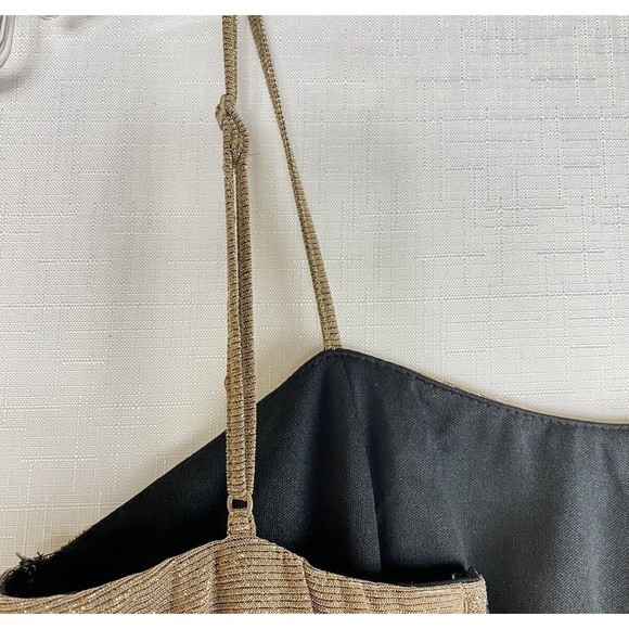 Lulu’s Small Gold Gown Spaghetti Strap Body Con Maxi Dress Side Slit Prom Formal - Picture 5 of 14